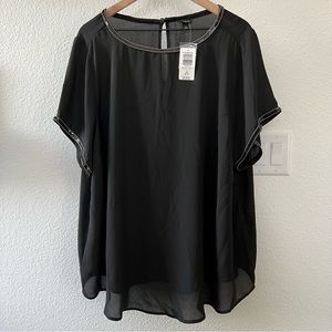 Torrid Sequin Neck & Sleeve Blouse - Size 3X (22W-24W) - NWT